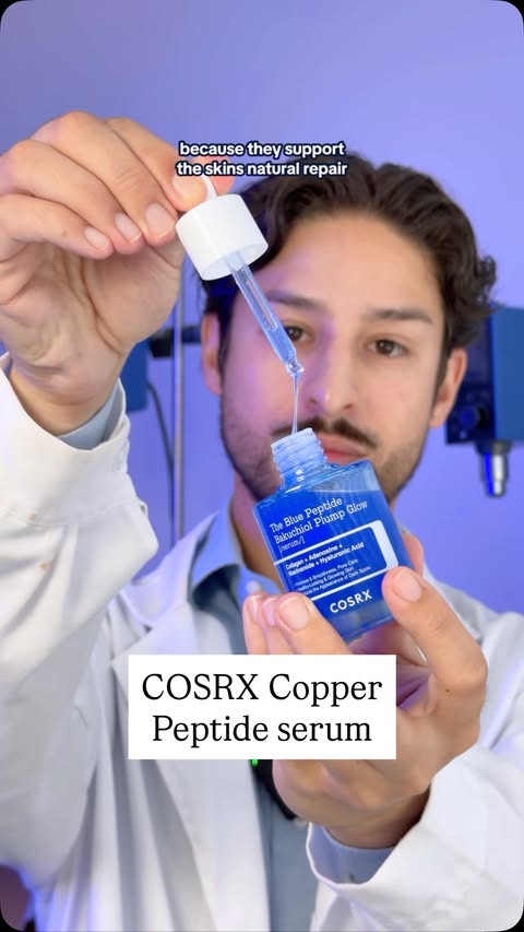 Instagram post by @glowbyramon for COSRX. Caption reads: [...] effective #CopperPeptide serum? @cosrx is my....