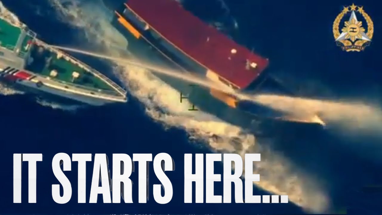 YouTube post by @warographics643 for Bloomberg. Caption reads: We're All Sleeping on a China-Philippines War.