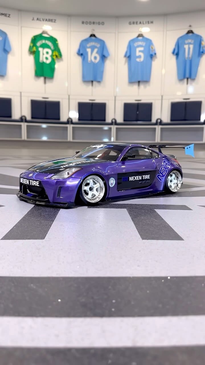 Instagram post by @rcdrifttok for Manchester City. Caption reads: Building a custom Drift RC with @mancity....