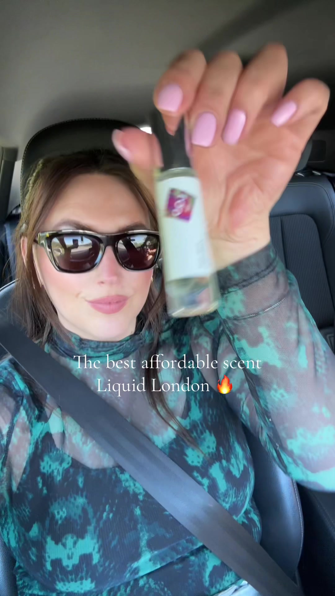 TikTok post by @megan_mariey for Liquid London. Caption reads: [...] perfume ♥️ gorgeous and affordable....