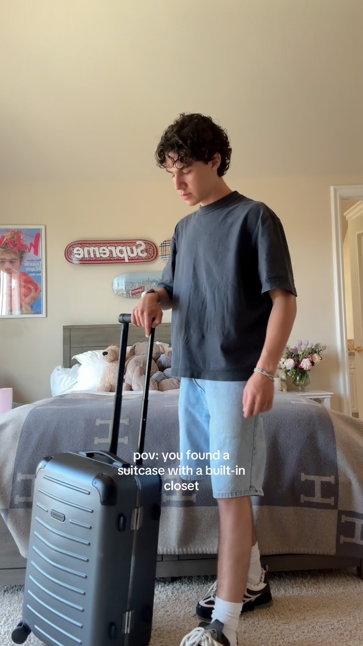 Instagram post by @jacksondollinger for Solgaard. Caption reads: [...] this suitcase is a beast. thank you....