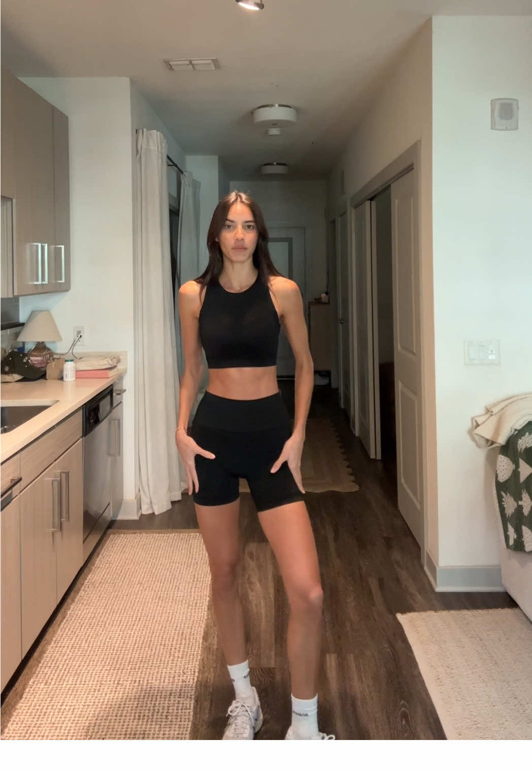 TikTok post by @quinnknapp for Adanola. Caption reads: [...] a lot of time 💌🫶🏼💪🏼 seamless set:....