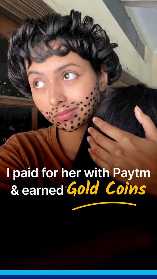 Instagram post by @chaitanchatz for Paytm. Caption reads: Asli sona toh Paytm de raha hai! Now you can get....