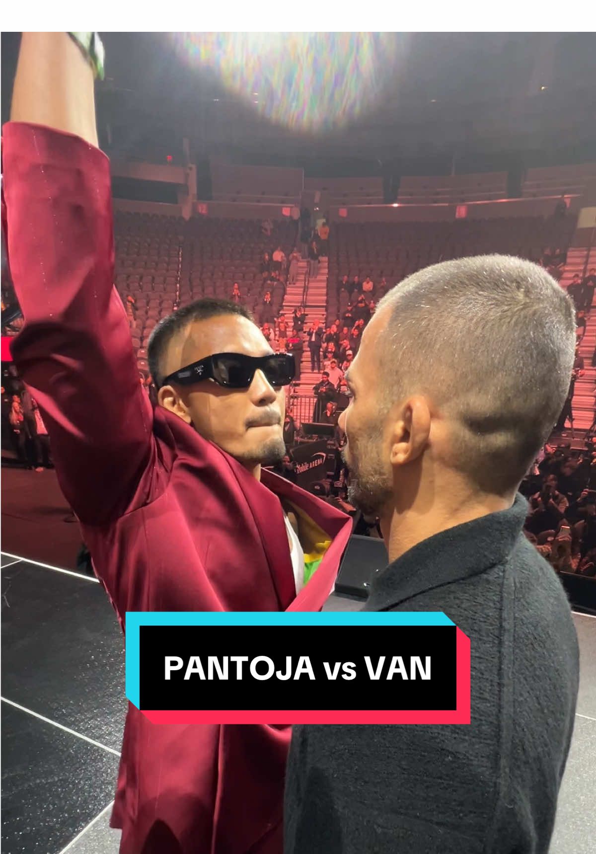 TikTok post by @danawhite for ESPN. Caption reads: [...] vs VAN! #UFC323 is LIVE SATURDAY on @ESPN....