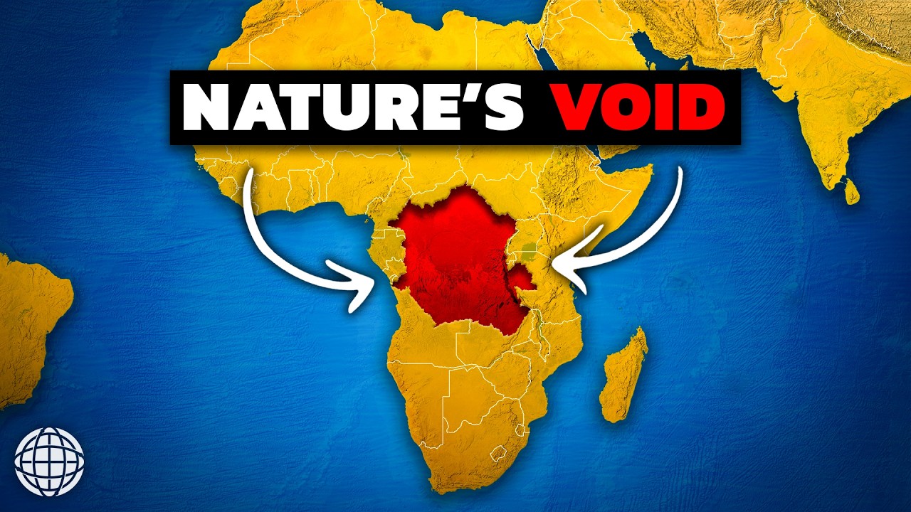 YouTube post by @GeographyByGeoff for Envato Elements. Caption reads: Why Africa's Largest Rainforest is Still a Mystery.