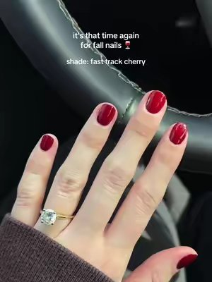 TikTok post by @sarahlovelady_ for Dazzle Dry. Caption reads: Love this color 🍷🤌 @Dazzle Dry #dazzledry....