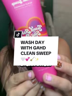 TikTok post by @bayroru for Good Ass Hair Day. Caption reads: Wash day with @Good Ass Hair Day Clean Sweep....