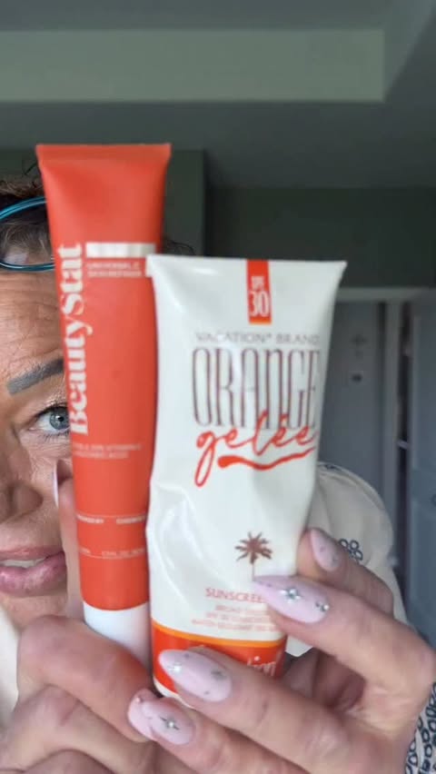 Instagram post by @just_janci for BeautyStat Cosmetics. Caption reads: @beautystat with @vacationinc Perfect combo, i’m....