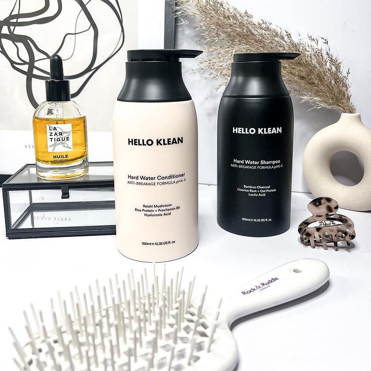 Instagram post by @beauty_with_ju for Rock & Ruddle. Caption reads: Some staples everyone needs for a perfect hair day....