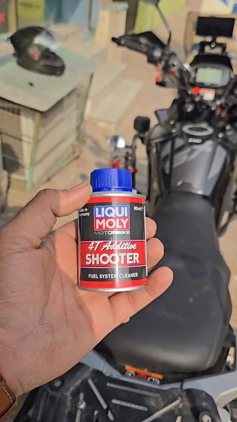 Instagram post by @thebikersbhai for LIQUI MOLY. Caption reads: [...] leaving performance on the table. The Liqui....
