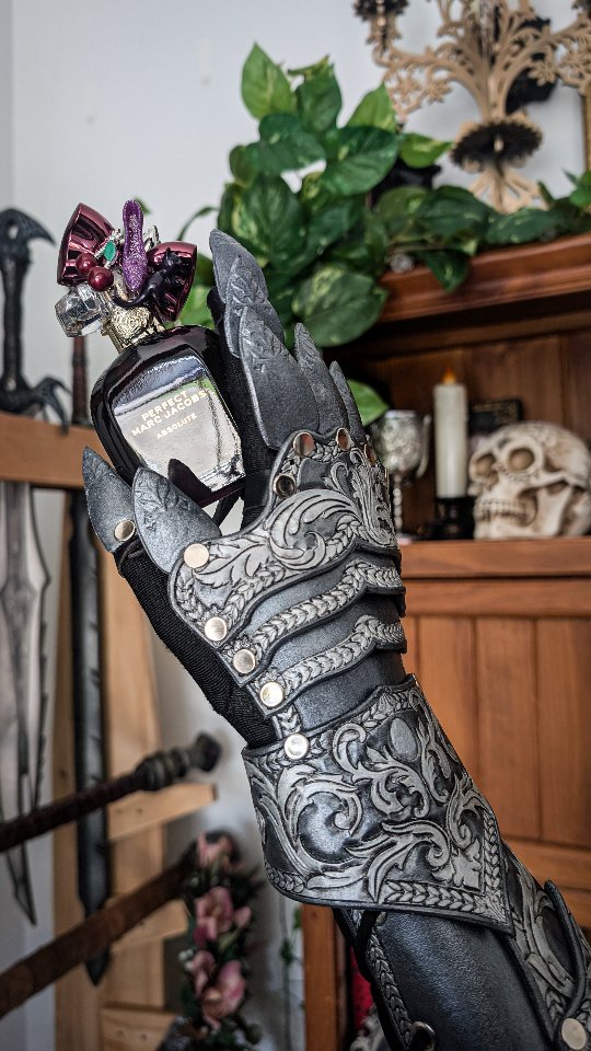 Instagram post by @thescarletthuntress for Marc Jacobs Fragrances. Caption reads: AD | Calling all knights and fair maidens,....