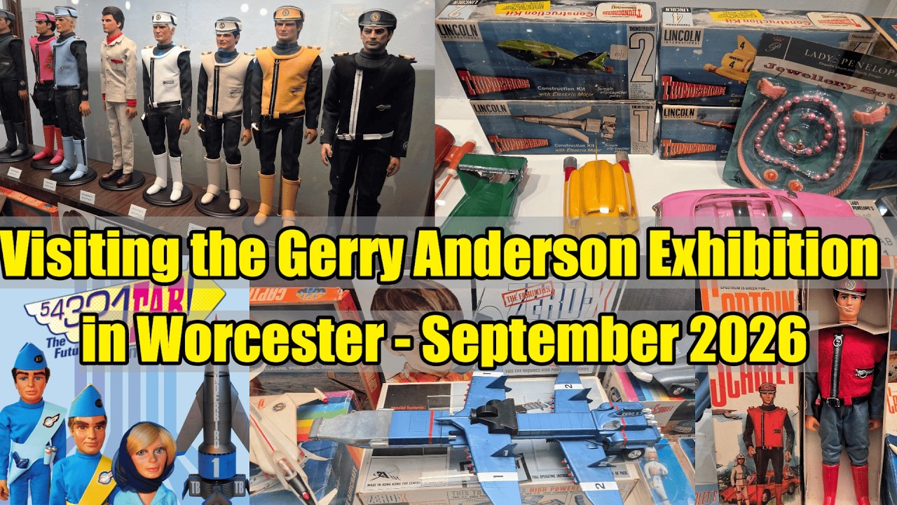 YouTube post by @JulesBurt for TubeBuddy. Caption reads: Visiting - The Gerry Anderson Exhibition -....