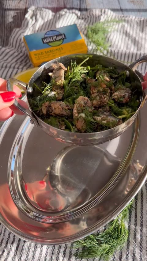 Instagram post by @vessys_gourmet_kitchen for Wild Planet Foods. Caption reads: Girl’s Sardine Dinner- quick, easy, delicious and....