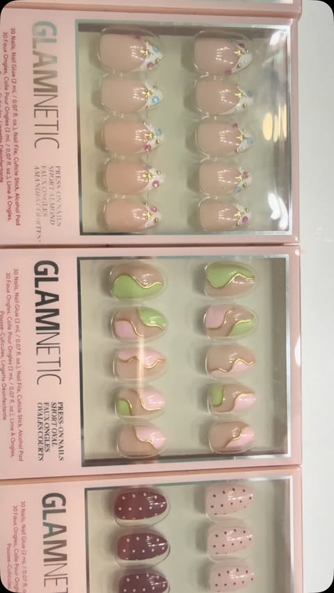 Instagram post by @madisonbelcastro for Glamnetic. Caption reads: Do my nails with me💅💅#pr #nails #nail #glamnetic....