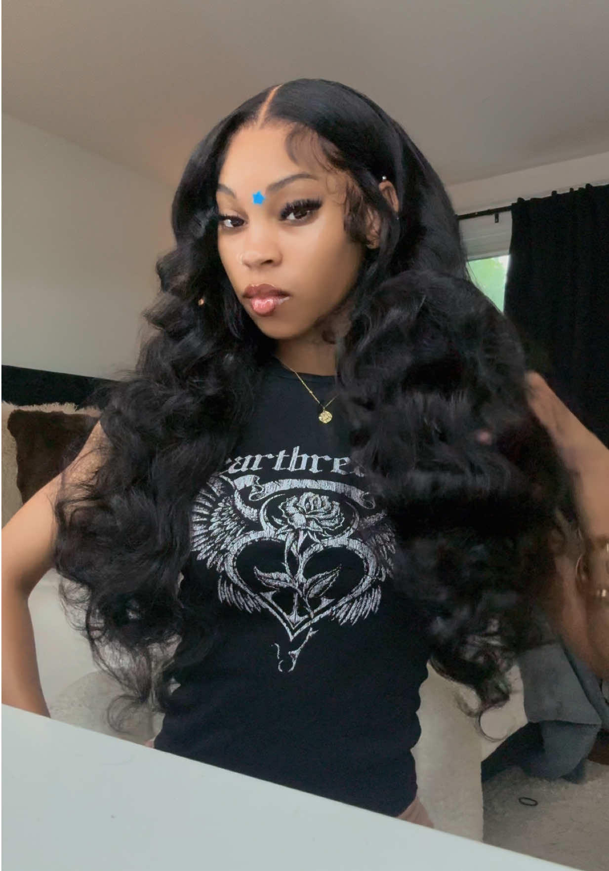 TikTok post by @dollya.c for Wiggins Hair. Caption reads: @Wiggins Hair Store ❤️.