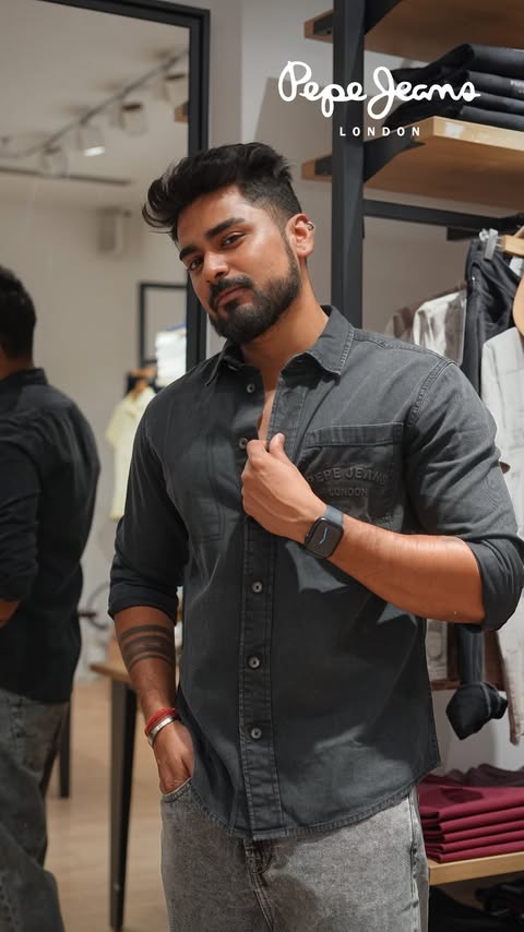 Instagram post by @rohesh_n for Pepe Jeans London. Caption reads: If effortless fits and great denim are your thing,....