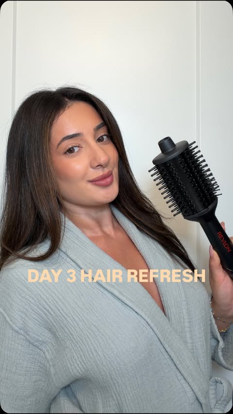 Instagram post by @adellezaya for Revlon Hair Tools. Caption reads: [...] at Amazon.ca! 🤍 #RevlonPartner....