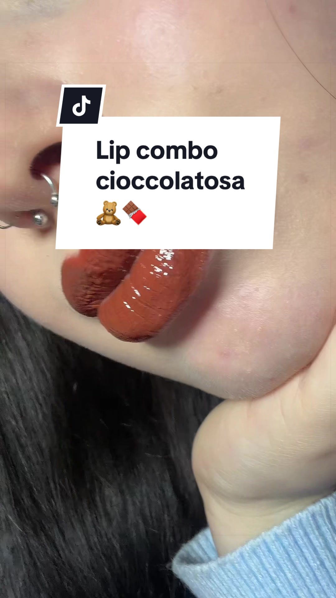 TikTok post by @noe.lpsca for Beauty Glazed. Caption reads: [...] di mangiarla! 🍫🥹✨🧸 grazie mille @Beauty....
