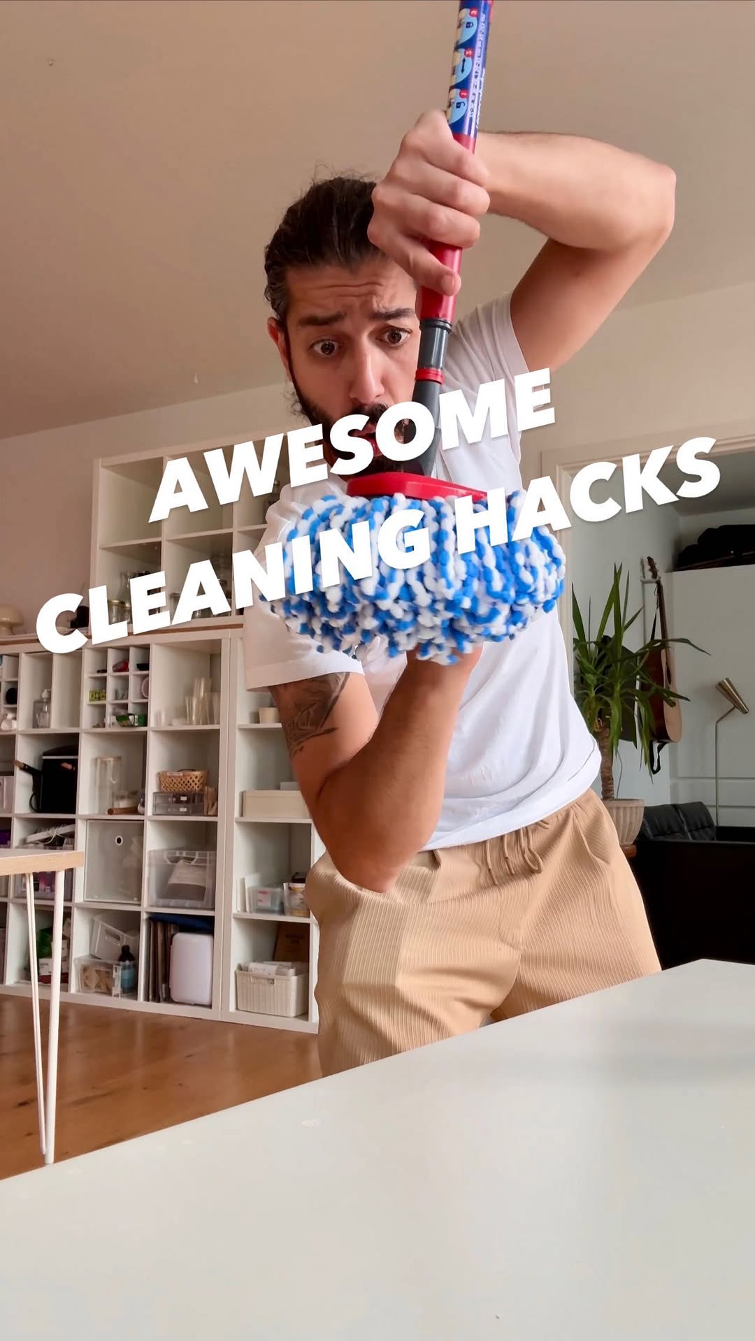 Instagram post by @creative_explained for O-cedar. Caption reads: Awesome Hacks to make cleaning your house easier!....
