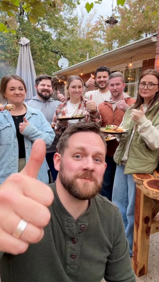 Instagram post by @thebkydpalate for Kinder's. Caption reads: Cowboy Butter Chicken for Friendsgiving 🍗 Brined....