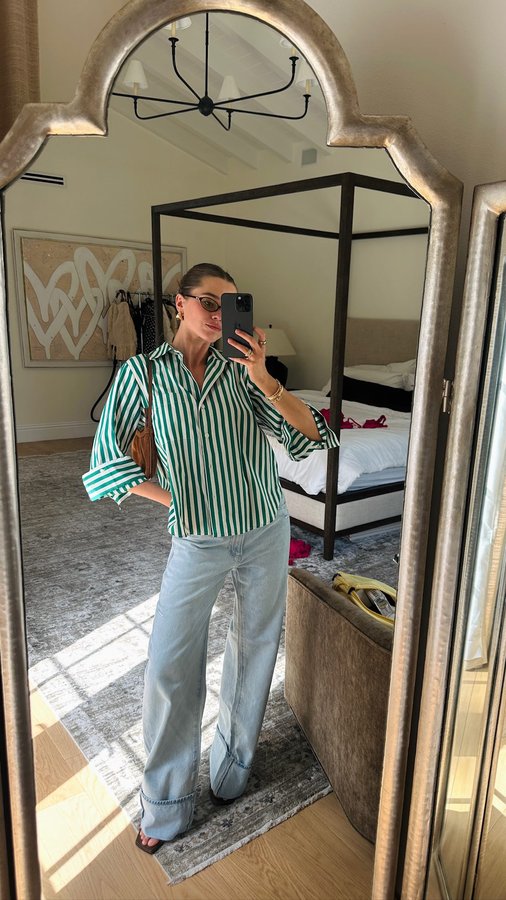 Instagram post by @valerialipovetsky for Paige. Caption reads: Keeping it simple and cool 👌 @paige denim for the....