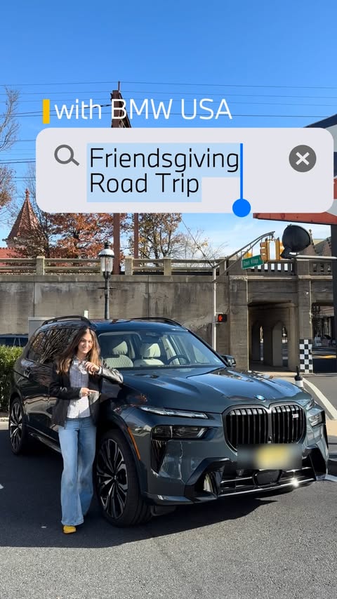 Instagram post by @gailsgarage296 for BMW USA. Caption reads: #ad #sponsored Friendsgiving Road Trip in the X7....