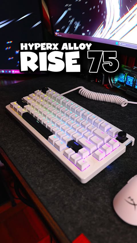 Instagram post by @cap_labss for HyperX. Caption reads: The HyperX Alloy Rise 75 is a keyboard that makes....