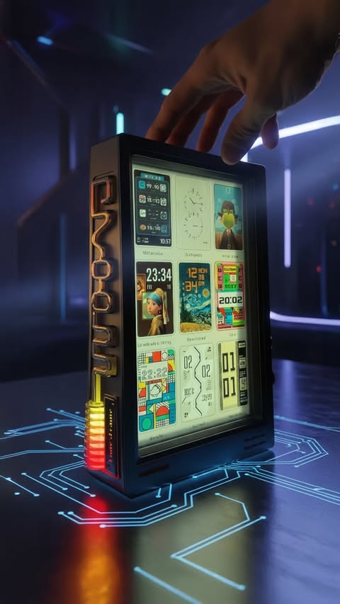 Instagram post by @fatihlyfe for Divoom. Caption reads: Desk setup just leveled up ✨
Photos, clocks,....