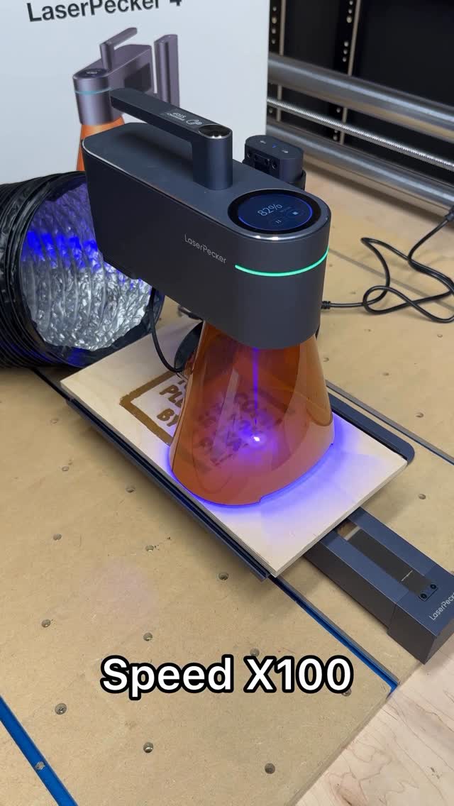 Instagram post by @makingathome for LaserPecker. Caption reads: [...] the really neat accessories for the....