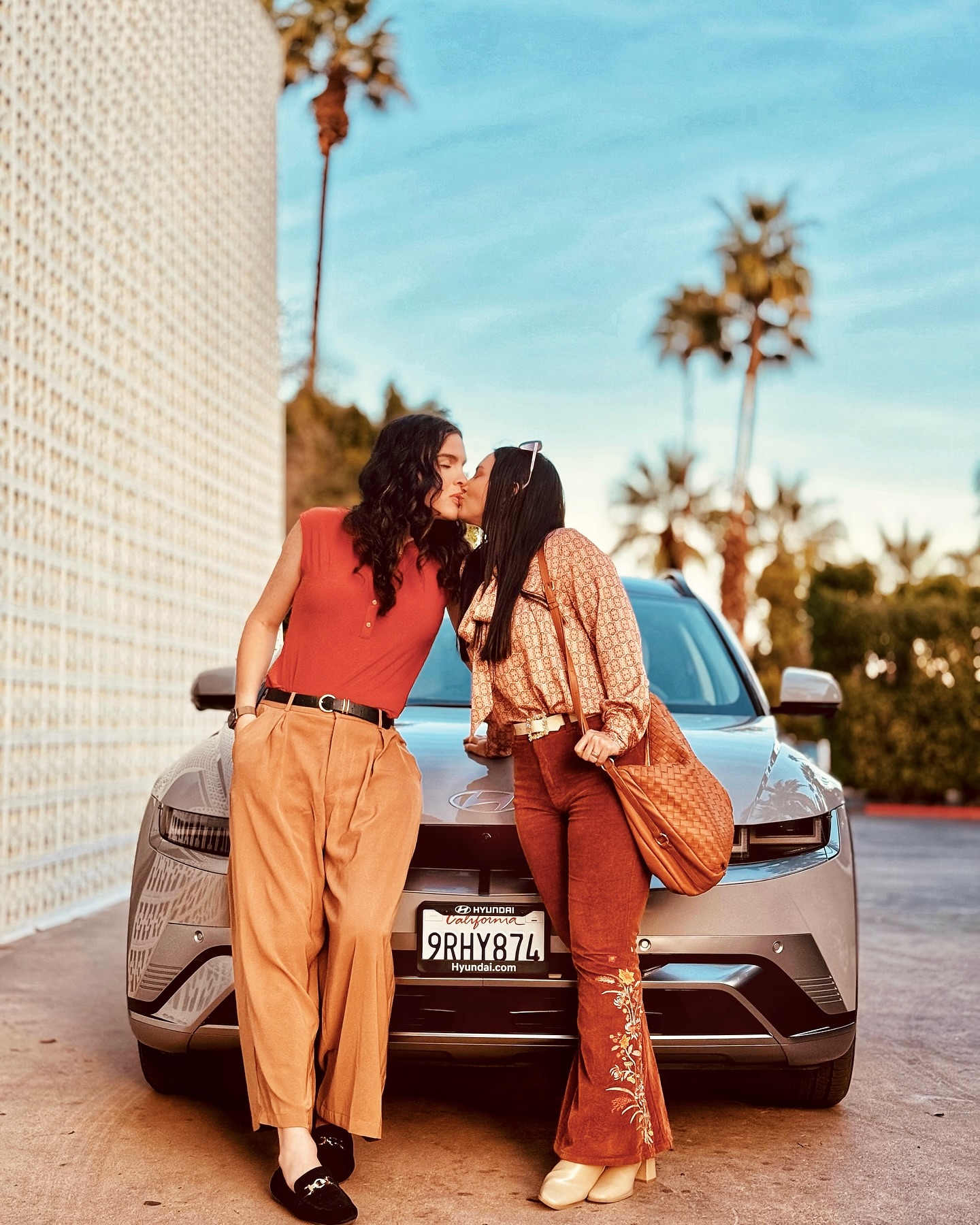 Instagram post by @shayescott for Hyundai USA. Caption reads: Amanda and I are feeling grateful after a romantic....