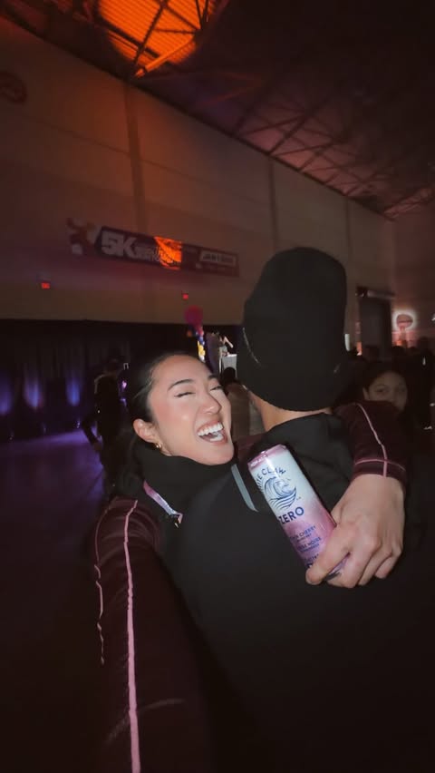 Instagram post by @melhwang for White Claw. Caption reads: #ad -15°C and a 7AM alarm on Jan 1 😬would you....