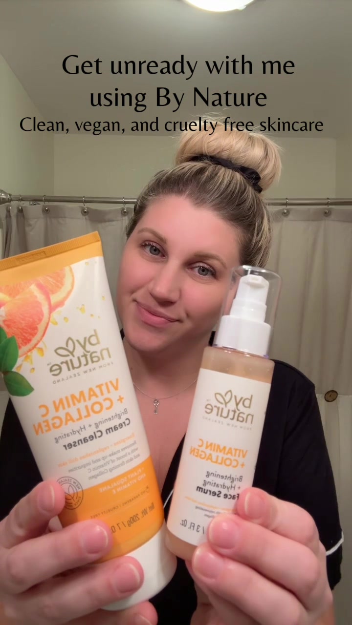 TikTok post by @everydayamberlife for bynatureskincare. Caption reads: [...] here! Get unready with me using....