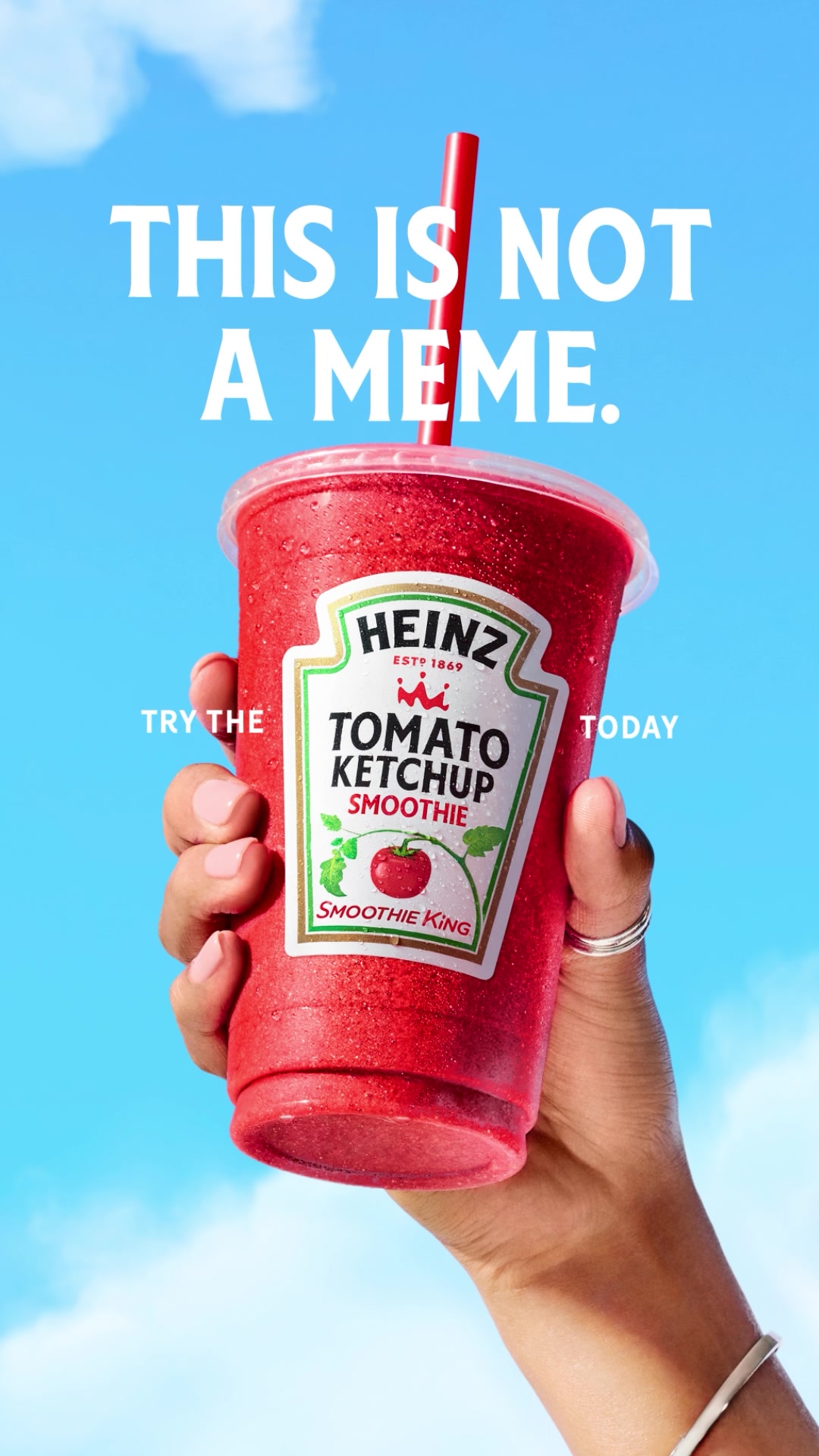 TikTok post by @heinz_us for Smoothie King. Caption reads: For anyone who has ever wondered, “If tomatoes are....