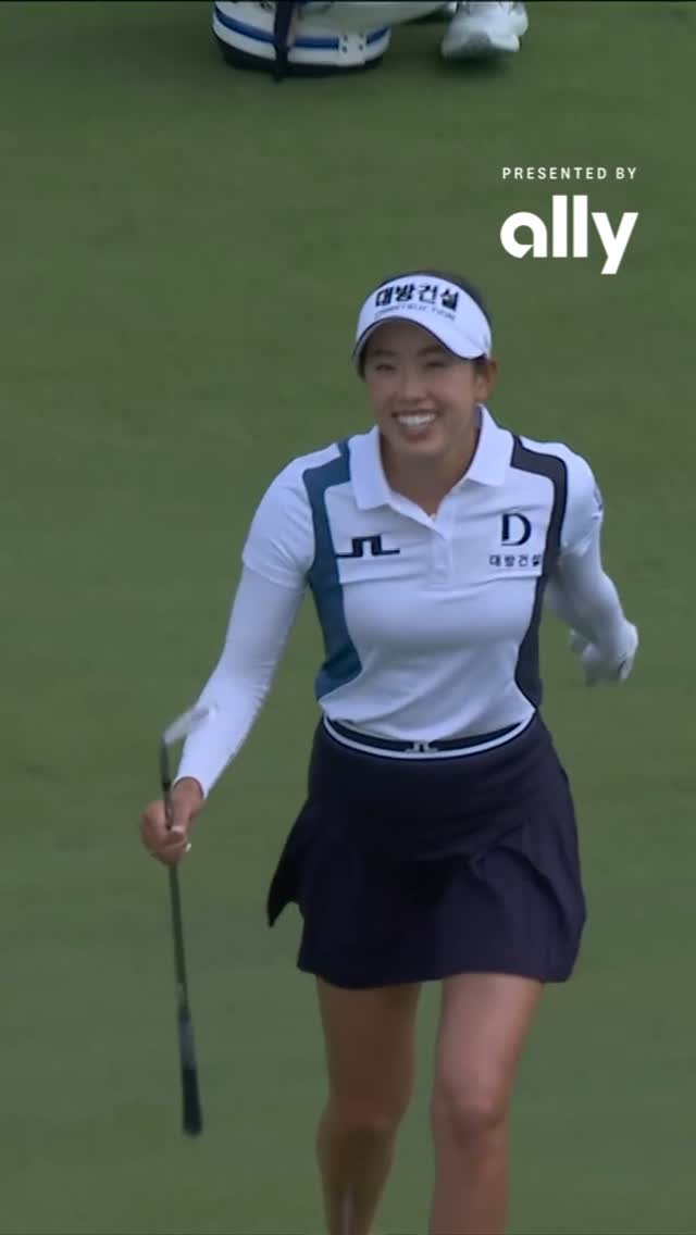 Instagram post by @yealiminoh for Ally. Caption reads: Yealimi Noh with some magic on the par-5 14th 🦅.