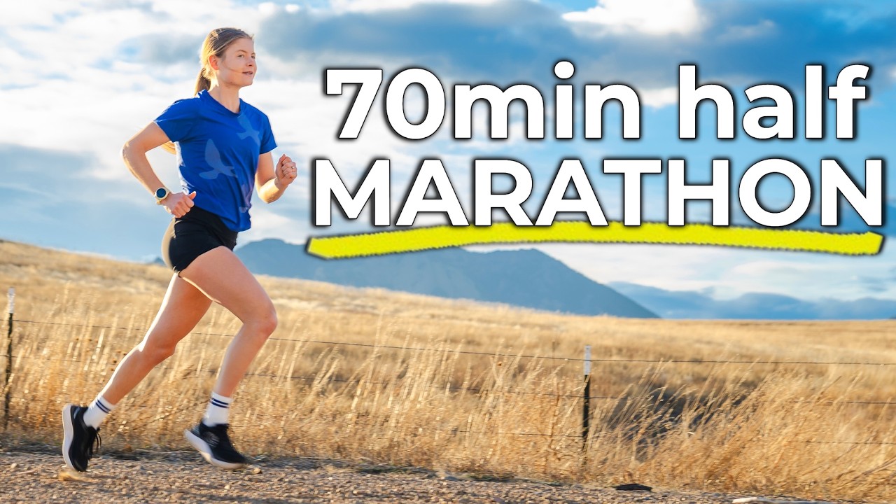 YouTube post by @allie_ostrander for Shokz. Caption reads: Training for My Fastest Half Marathon Ever.