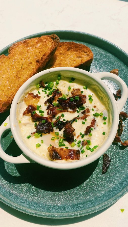 Instagram post by @ryannordheimer for Godshall's. Caption reads: EGGS EN COCOTTE 🍳🥓

I’m not kidding when I say....