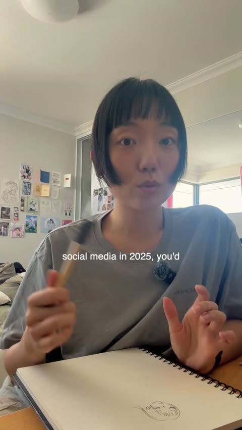 Instagram post by @gentlecoda for Printful. Caption reads: [...] leave “not drawing” in 2025 kekeke
@printful....