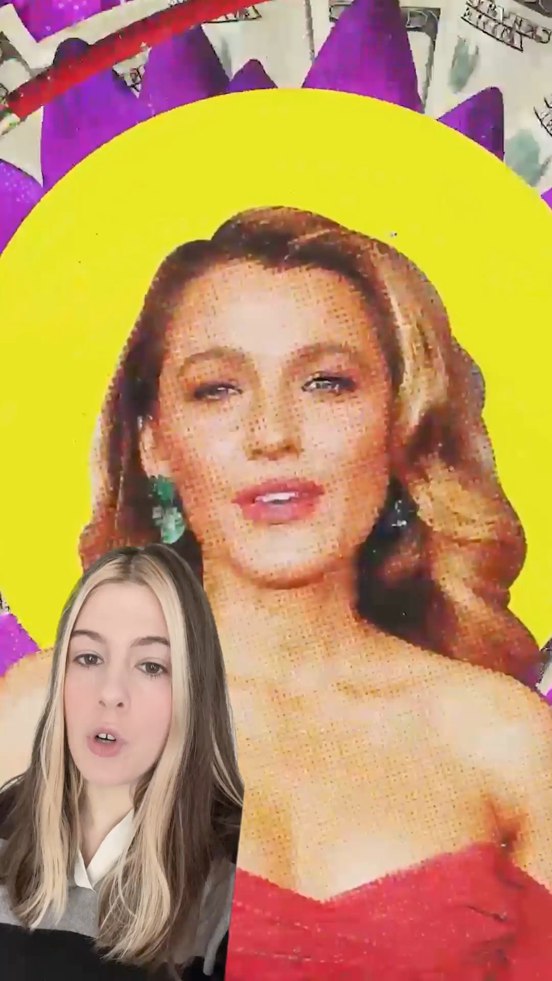 Instagram post by @kattenbarge for The Verge. Caption reads: Blake Lively has subpoenaed over a hundred content....