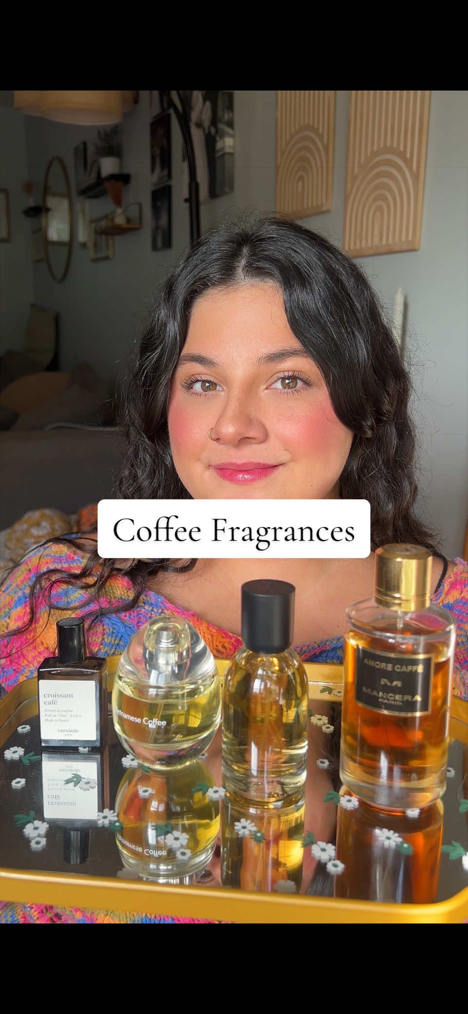 TikTok post by @alyssaweihaus for DedCool. Caption reads: [...] perfumes for fall ☕️🤎 Mocha Magic @dedcool....