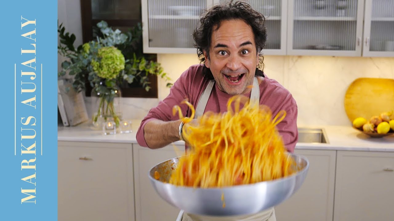 YouTube post by @markusaujalay2782 for Restaurang Tegelbacken. Caption reads: Ingredienser för 4 personer
 
400 g spaghetti
2....