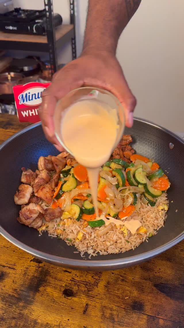 Instagram post by @dasliderguy for Minute Rice. Caption reads: Recipe below ⬇️
Let’s stay in tonight and make....