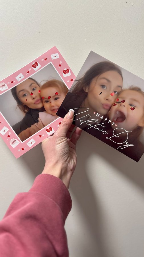 Instagram post by an influencer for GIFTA UK. Caption reads: 💘💌 Making your loved one a Valentine’s Day card....