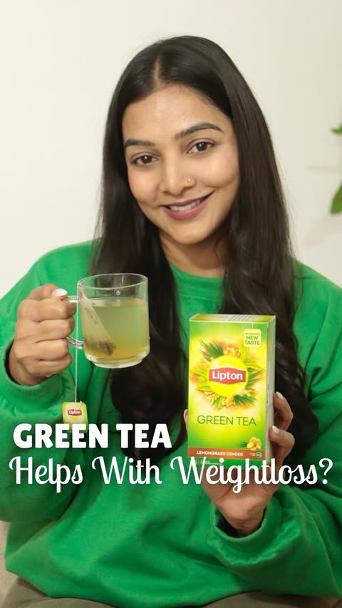 Instagram post by @chitwangarg for Lipton. Caption reads: Green tea won’t cancel chole bhature. But with....