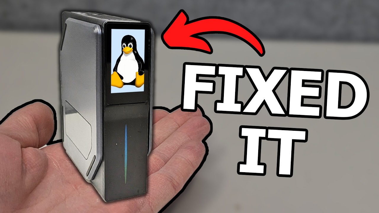 YouTube post by @SmokinSilicon for Whatnot. Caption reads: Can I fix this GARBAGE TEMU PC with Linux? 🤔.