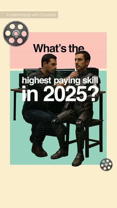 Instagram post by @digitalquadrate for Coursera. Caption reads: #CourseraPartner Comment ‘AI’ to get the link and....