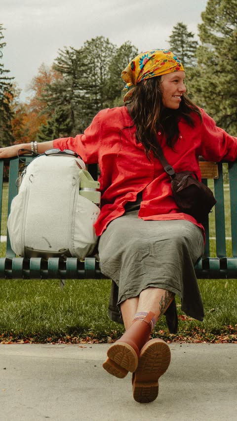 Instagram post by @a.j.cutler for Peak Design. Caption reads: [...] films premiere last month. And my....