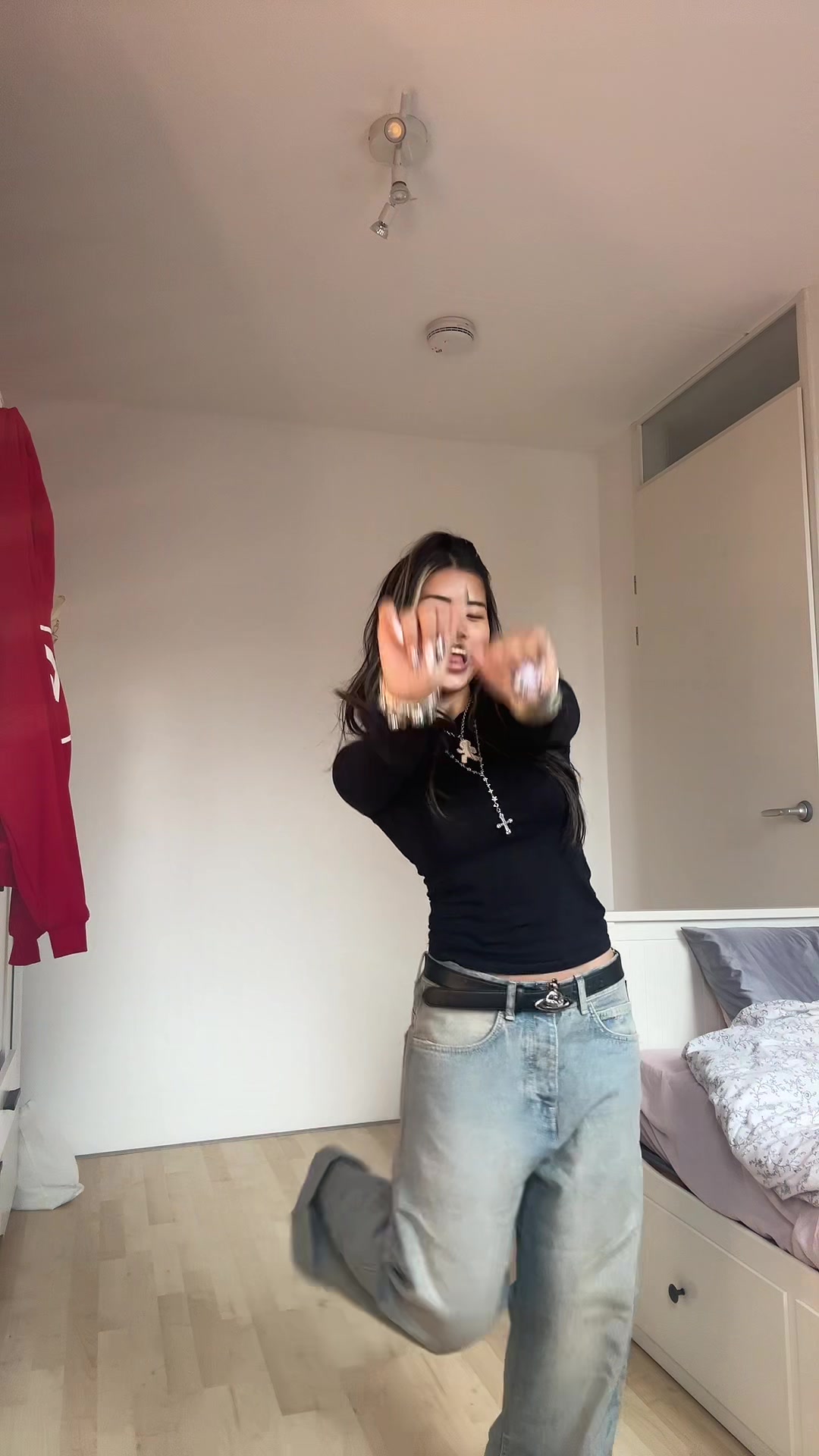 TikTok post by @urasianbro for Lucid Club. Caption reads: UNLIKE MEEEE || jeans from @Lucid Club GmbH 🩵....