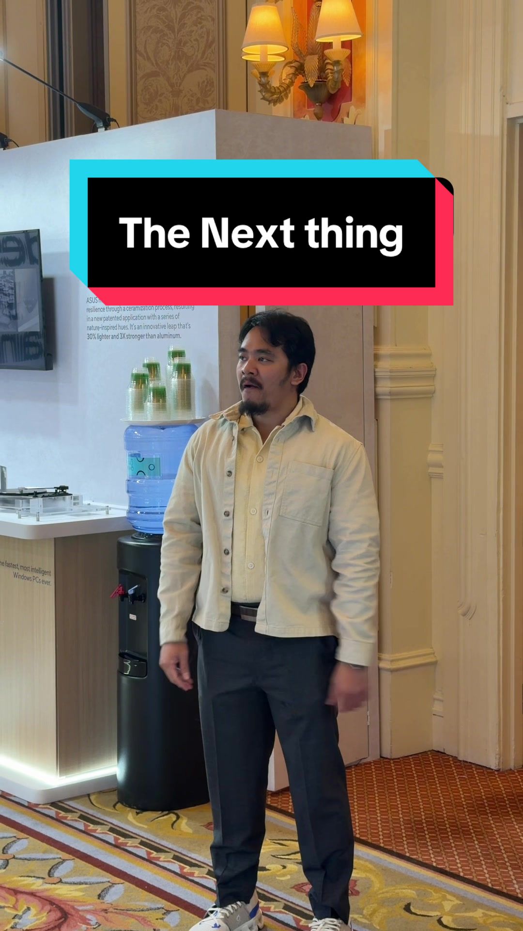 TikTok post by @dinocornel for ASUS. Caption reads: [...] #theultimatenerd #gamingsetup #gamingroom....