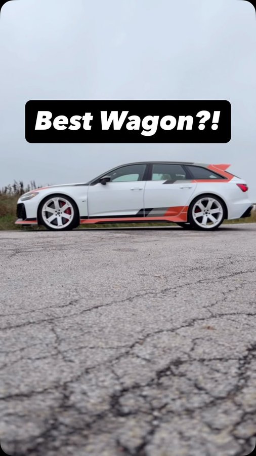 Instagram post by @thestraightpipes for Continental Tire. Caption reads: Is this ultra rare Audi RS6 GT the best....