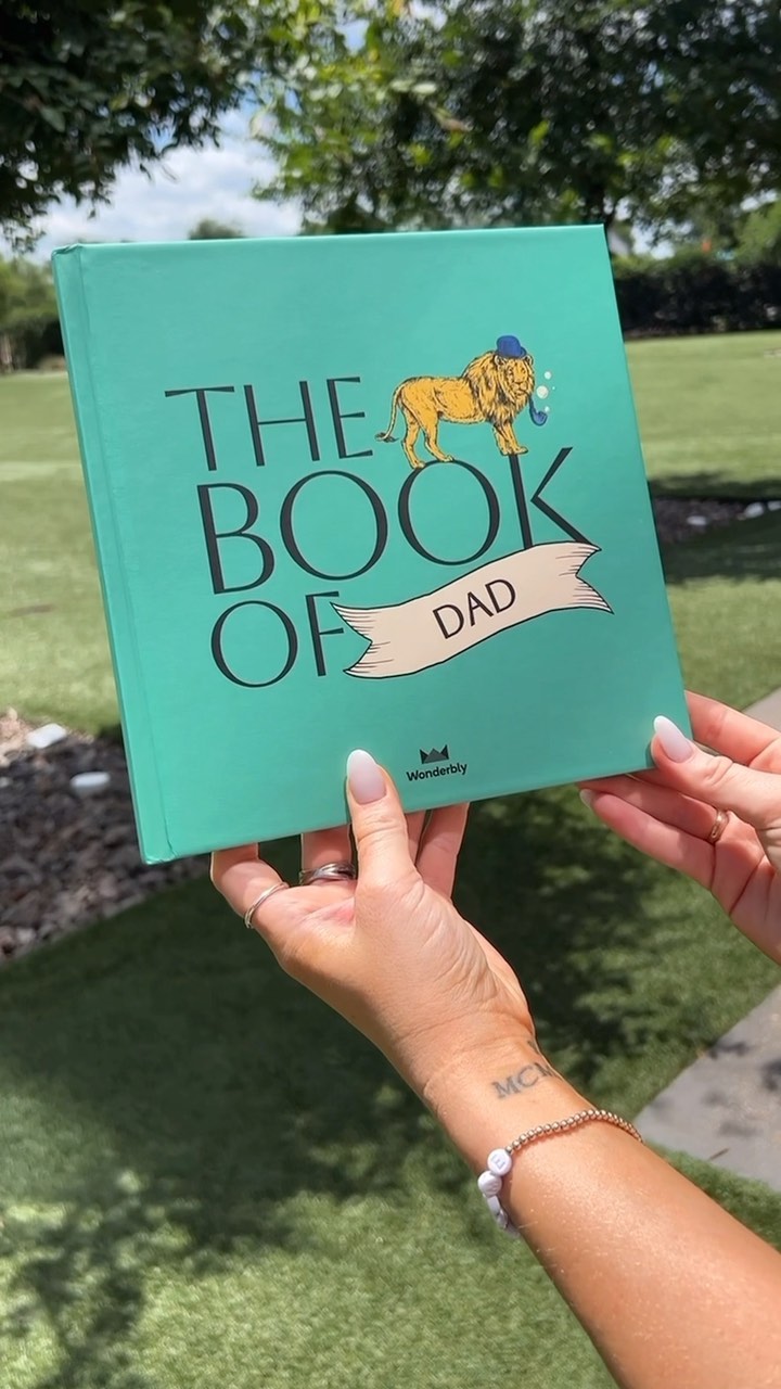 Instagram post by @megreilyy for Wonderbly. Caption reads: Such a fun & unique Father’s Day gift idea! My dad....